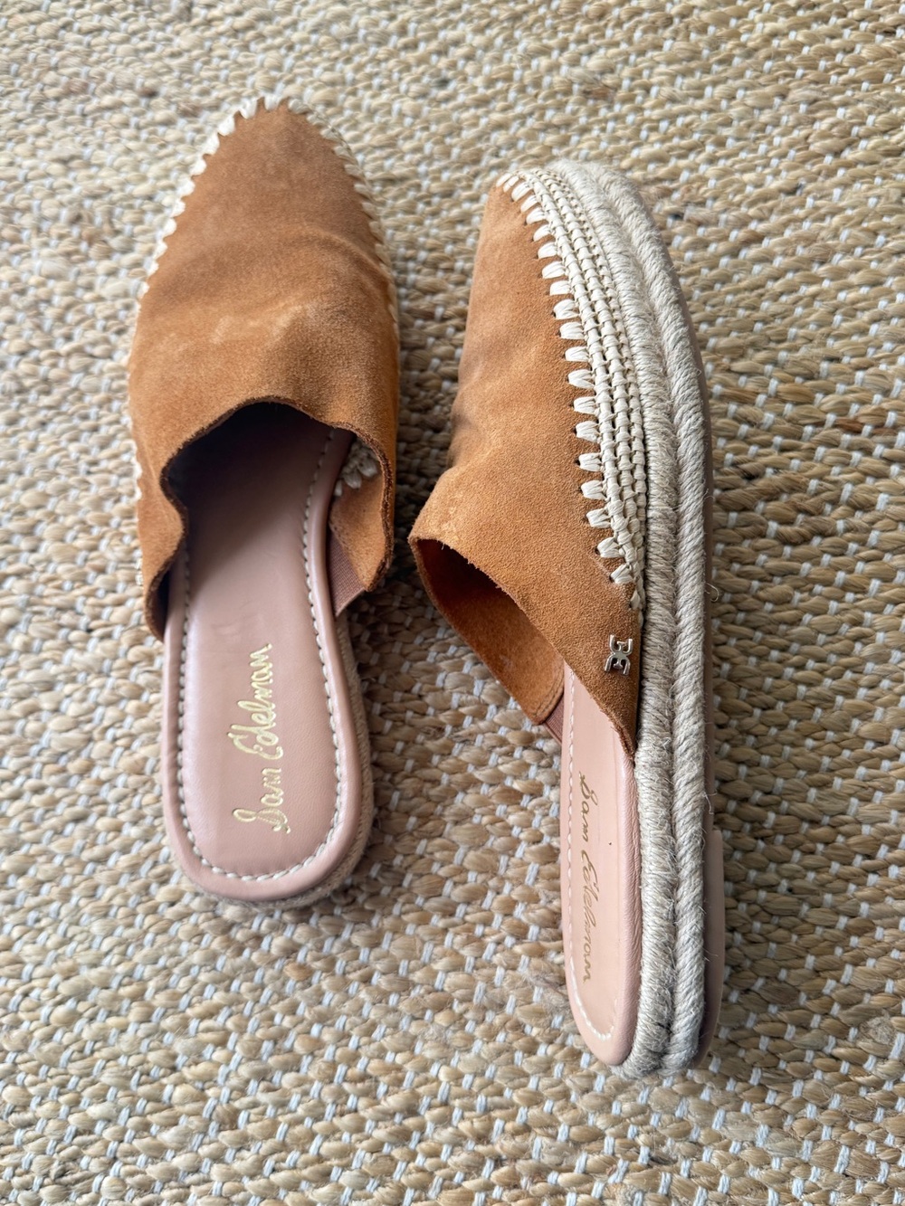 Sam Edelman “Austin” Suede Espadrille Mules, size 10